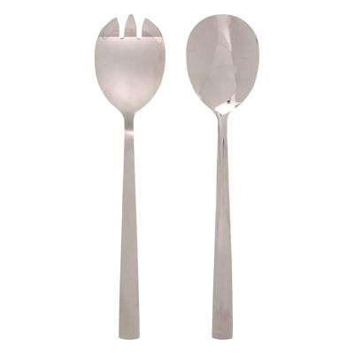 Sla bestek/couvert - 2 delig - zilver - metaal - 24 cm - saladebestek/slacouvert