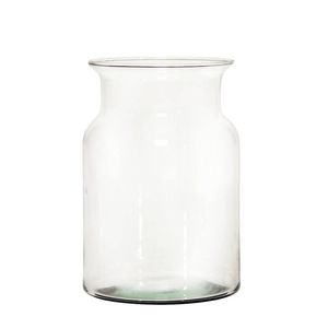 Bellatio Design grote ronde bloemenvaas Cartagena - helder transparant glas - 40 x 19 cm - Vazen