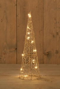 Metal Cone Gold 40Cm 20Led Warm White - 50Cm Clear Lead - Anna's Collection