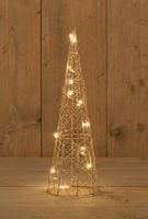 Metal Cone Gold 40Cm 20Led Warm White - 50Cm Clear Lead - Anna's Collection - thumbnail