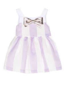 Hucklebones London robe rayée à détail de nœud - Violet