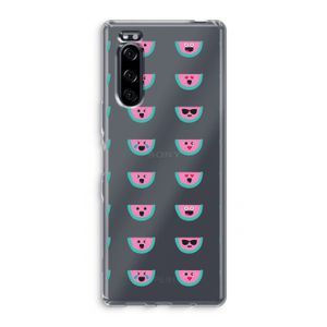 Smiley watermeloenprint: Sony Xperia 5 Transparant Hoesje