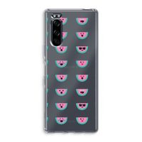 Smiley watermeloenprint: Sony Xperia 5 Transparant Hoesje