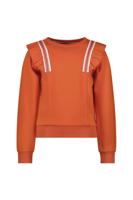 B.Nosy Meisjes sweater ruffel - Sara - Orange glo