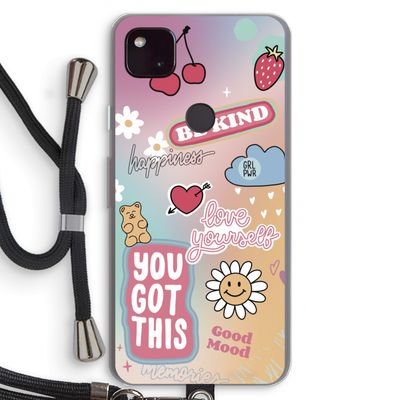 Positivity: Pixel 4a 5G Transparant Hoesje met koord