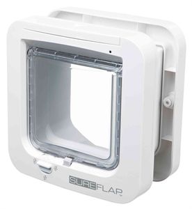 SUREFLAP 4-WEG HUISDIERLUIK MET MICROCHIPHERKENNING WIT 21X21 CM