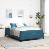 Bedframe met matras Donkerblauw en wit 140 x 200 cm Fluweel