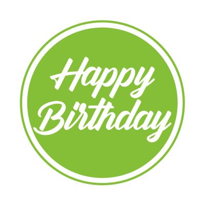 Bierviltjes/onderzetters Happy Birthday - 10x stuks - groen - D10 cm - Verjaardag versiering