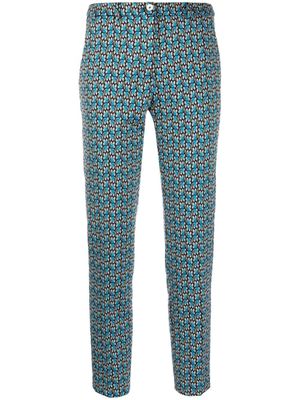 Seventy pantalon slim à fleurs - Bleu