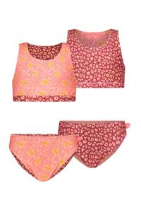 Just Beach zomer bikini meisjes - reversibel - zalm roze - Inside out