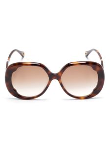 Chloé Eyewear lunettes de vue oversize à logo - Marron