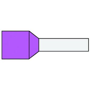 Geïsoleerde Adereindhuls 0,34qmm roze penlengte = 6mm 500 stuks klemko 720005