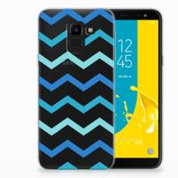 Samsung Galaxy J6 2018 | TPU bumper | Zigzag Blauw Samsung Galaxy J6 2018 | TPU bumper | Zigzag Blauw