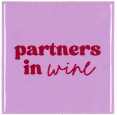 Tegeltje partners purple 10x10x1 cm - Daan kromhout design