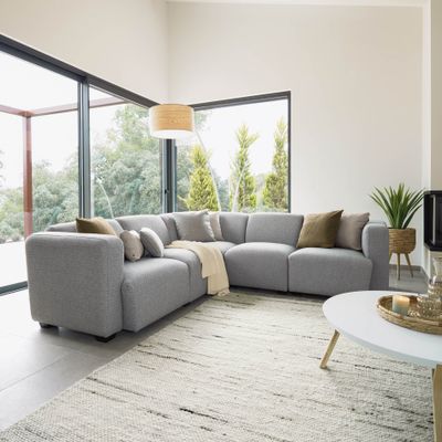 Kave Home 5-zits Hoekbank Legara Lichtgrijs