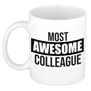 1x stuks personeel / collega cadeau mok / most awesome colleague   -