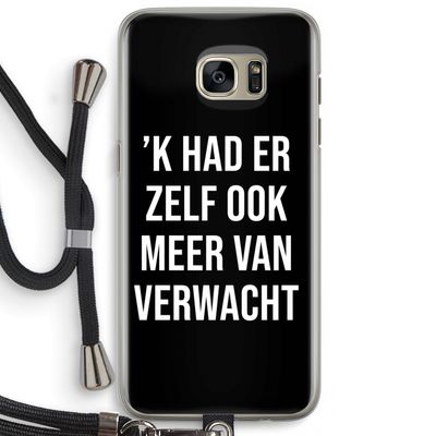 Meer verwacht - Zwart: Samsung Galaxy S7 Edge Transparant Hoesje met koord