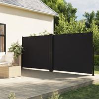 VidaXL Windscherm uittrekbaar 160x600 cm zwart - thumbnail