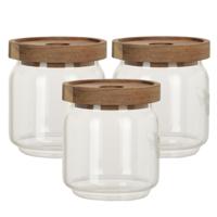 Set van 6x stuks glazen luxe keuken voorraadpot/voorraadbus 400 ml