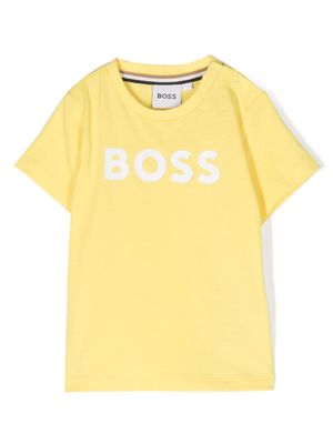 BOSS Kidswear t-shirt en coton à logo imprimé - Jaune