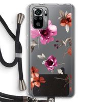 Geschilderde bloemen: Xiaomi Redmi Note 10S Transparant Hoesje met koord