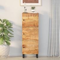 Hoge kast met 3 deuren 40x33x110 cm massief mangohout en ijzer