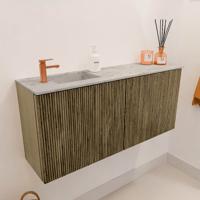 Toiletmeubel Mondiaz Joya Dlux | 90 cm | Meubelkleur Dusk | Faye wastafel Glace Wasbak Links | 1 kraangat
