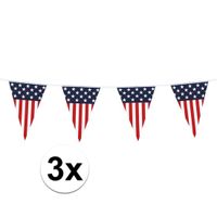3x Amerikaanse vlaggenlijn 6 meter   - - thumbnail