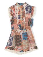 ZIMMERMANN Kids robe-chemise sans manches à design patchwork - Rose - thumbnail