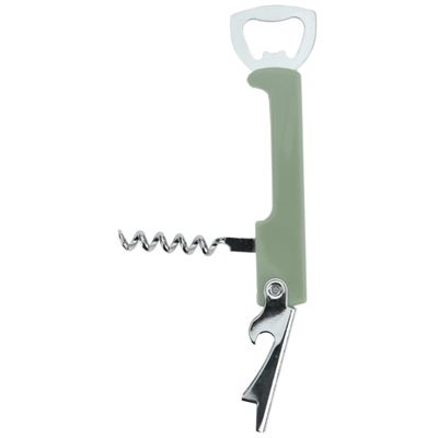 Excellent Houseware flesopener/kurkentrekker - kelnersmes - olijfgroen - 12 cm