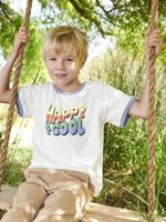 Jongensshirt "Happy & cool" zandbeige