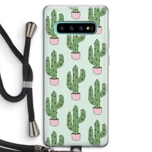 Cactus Lover: Samsung Galaxy S10 Plus Transparant Hoesje met koord