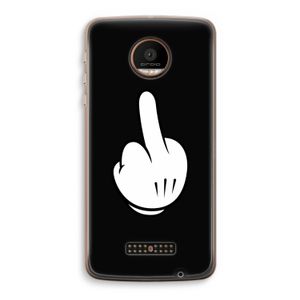 Middle finger black: Motorola Moto Z Force Transparant Hoesje