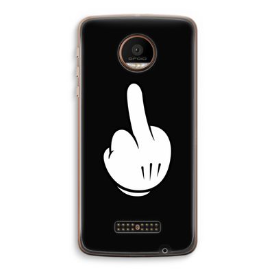 Middle finger black: Motorola Moto Z Force Transparant Hoesje