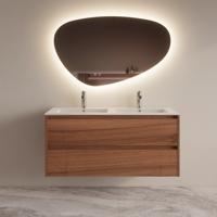 Badmeubelset BWS Riga Met Asia Wastafel Wit 120 cm Walnoot Boss & Wessing