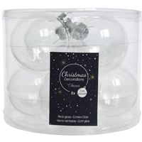 8x stuks Transparante kerstversiering kerstballen van glas 7 cm - Kerstbal - thumbnail