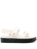 Tory Burch sandales en cuir à motif Double T - Blanc