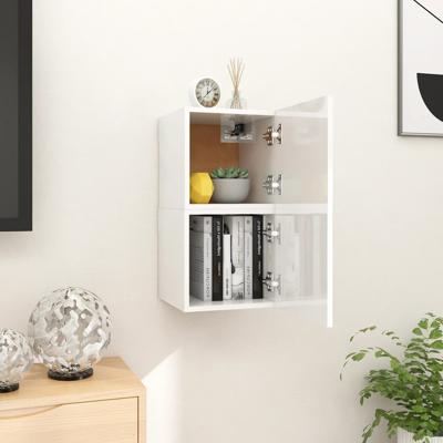 Tv-wandmeubelen 2 st 30,5x30x30 cm hoogglans wit