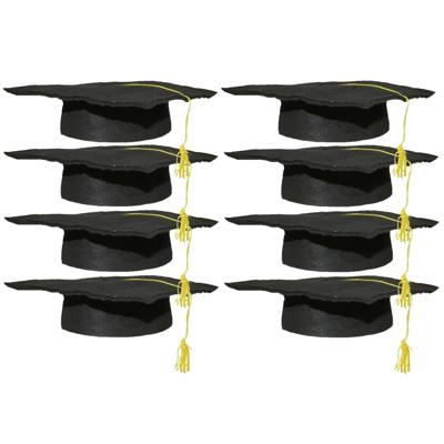 Geslaagd thema hoedje voor kinderen - Set van 8x stuks - verkleed feestartikelen - afstudeer hoedje