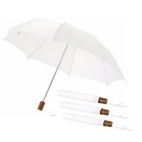 Bruiloft paraplu bruid/bruidegom - 4x - wit - opvouwbaar - compact - dia 93 cm