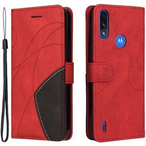 Bi-Color Series Motorola Moto E7 Power Wallet Case - Rood