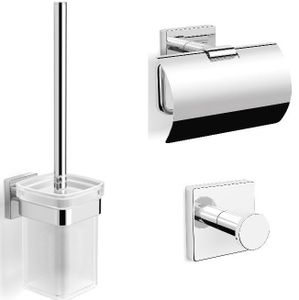 B&w-luxury Spicey Toiletset Met Haak - Closetrol En Borstelhouder Chroom