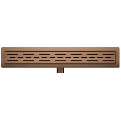 Wiesbaden Douchegoot met Flens en Rooster - 80x7cm - Geborsteld Brons Koper