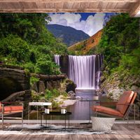 Zelfklevend fotobehang -  Waterval in een bos  , Premium Print - thumbnail