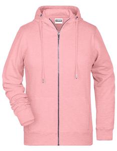 James & Nicholson JN8025 Ladies´ Zip-Hoody - /Rose-Melange - 3XL