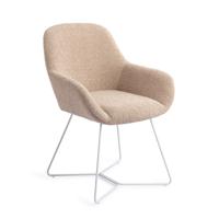 Jesper Home Eetkamerstoel 'Kushi' Beehive White, kleur Flax Relax