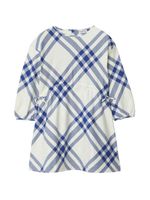 Burberry Kids robe en coton à carreaux - Blanc