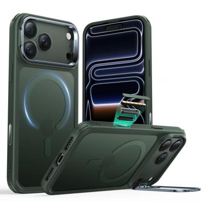 iPhone 17 Pro Classic Hybrid Magnetic Case (Camera Control, Stash Stand) - Frosted Green