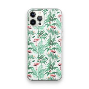Flamingo bladeren: iPhone 12 Pro Transparant Hoesje
