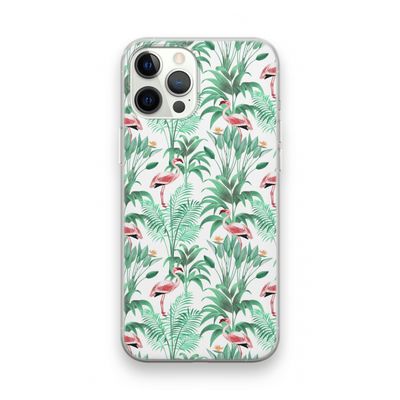 Flamingo bladeren: iPhone 12 Pro Transparant Hoesje